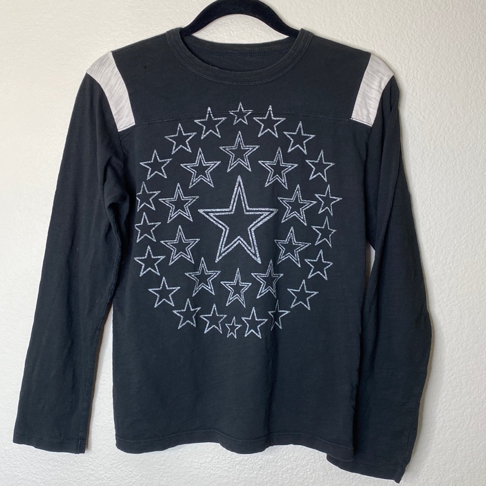 Peek long sleeve kids shirt XXL 15/16 stars black white